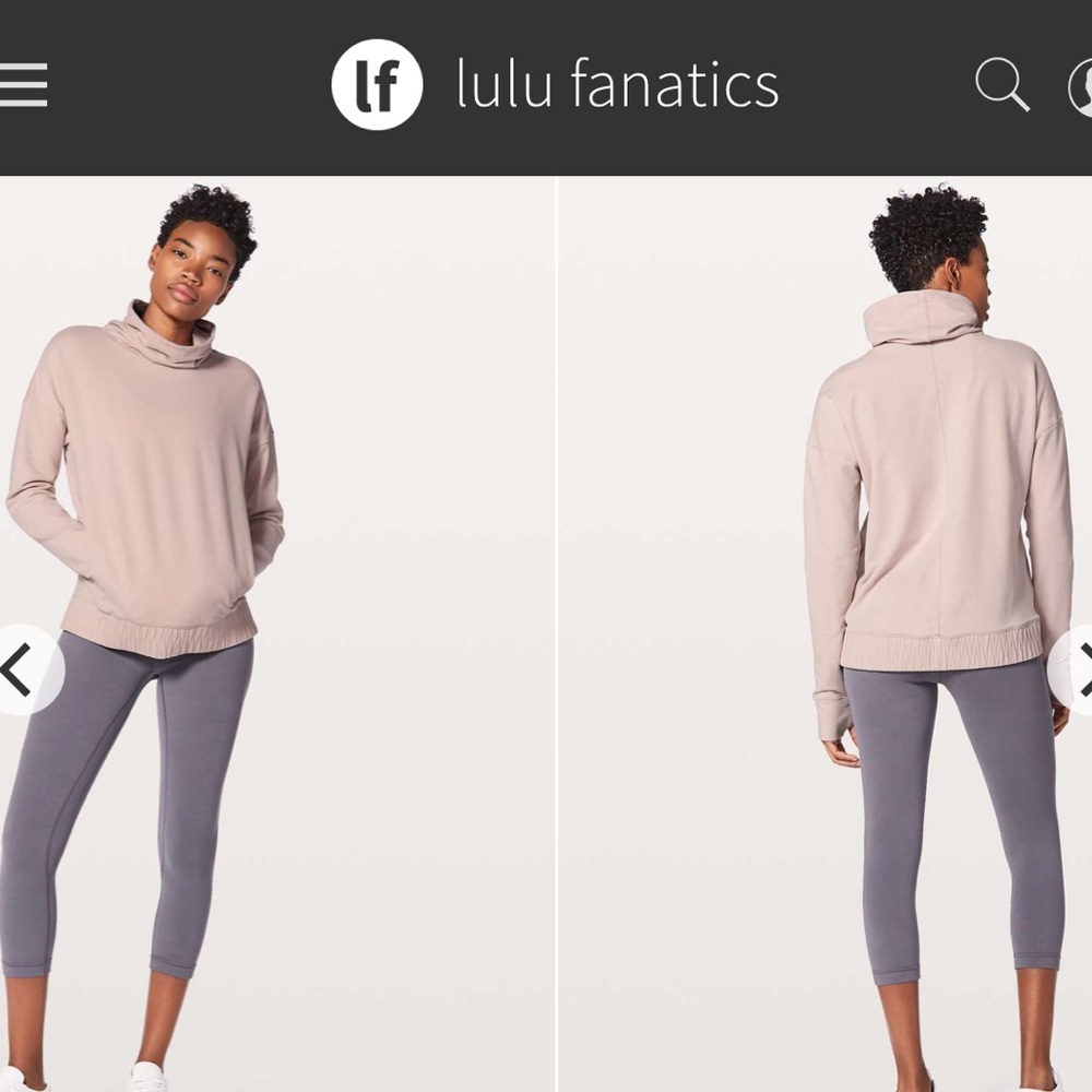 Lululemon Stress Less Pullover Sweatshirt Sz 8 Porcelain Pink 925